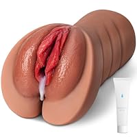 Realistischer Masturbator Taschenmuschi Silikon Masturbieren Sex Spielzeug mit 6D Klitoris Doppelkanal Masturbator Groß für Mann 2 in 1 Anal Erotik Sexspielzeug für die Männer solo