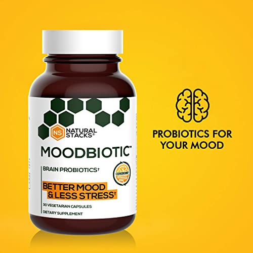 Natural Stacks Gaba (60Ct) And Moodbiotic Probiotics (30Ct) For Deep Relaxation, Calmness, Better Mood, Gut Health - 3Rd Party Lab Tested, Gluten-Free, Highly Bioavailable, Paleo-Friendly #TOP5