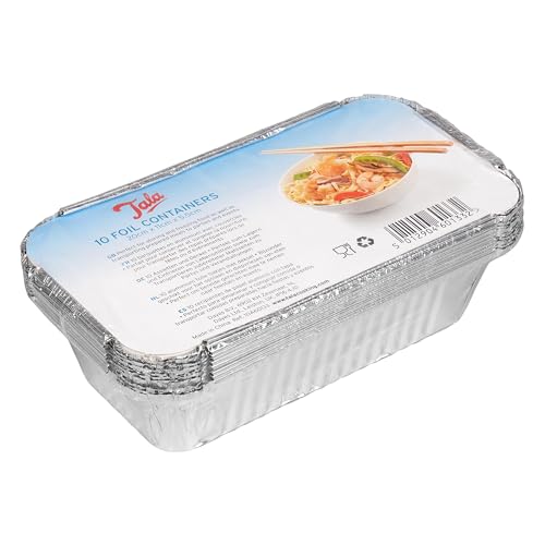 Tala 10A60133 Heavy Duty Foil Containers with Lids Silver 20cm x 11cm