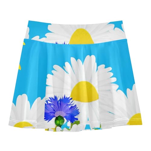 Girls Skorts Athletic Shorts Daisy Sunflower Butterfly Tennis Skirts Kids Pleated Teen Cheer 3t