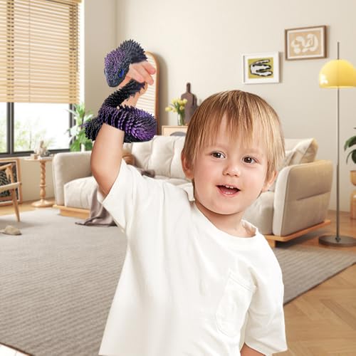 XPJBKC 3D Gedruckte Schlange Spielzeug, 40 cm Flexible SchlangenFidget Toys, 3D Gedruckte Tiere Spielzeug, 3D Gedruckte Kunststoff Schlangen für Büro und Zuhause Dekorationen (Lila)