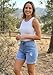Bosmeer Women's Mid-High Waisted Ripped Denim Shorts Distressed Stretchy Jean Shorts Rolled Hem Casual Summer Jorts 2026 Fashion Trendy