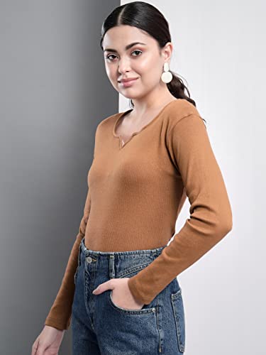 Image of Q - RIOUS Women's Solid Full Sleeve Scoop Neck Top