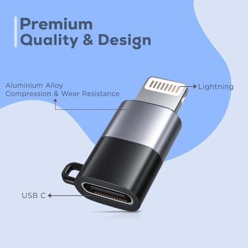 Image of (Apple MFi Certified) Type C Female to Lightning Male Adapter for iPhone Headphone Mic OTG Support Compatible with iPhone 14 /13 / 12 /11 / Mini /Pro /ProMax, SE /XS /XR /X / 8 /7 / 6 / Plus, i-Pad &