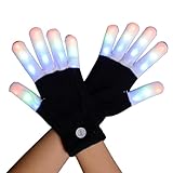 Sollee Guantes Luminosos para Adultos,Manoplas Intermitentes Accesorio Para Disfraz De Halloween,Guantes con Luces LED Intermitentes | Para Pascua Halloween Navidad Conciertos Y Rellenos De Calcetín