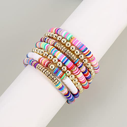 Elegance 11 designs Heishi Beaded Bracelets For Women Polymer Clay Colorful Surfer Stackable Beads Boho Bracelet Summer Beach Jewelry4