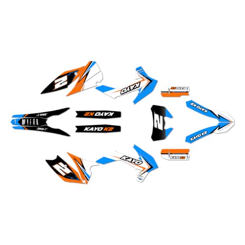 Kalair GFX Graphics Kit for Kayo K2 PRO (2025+) Razor Series Cyan 9 Mil - Easy Go - Dirt Pit Bike Motorcycle Stickers, Dirtbike Racing Automotive Decal Motocross Accessories no-Plastics