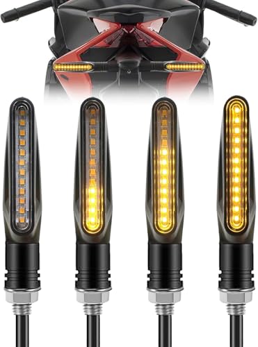 SIGANDG 4 Piezas Intermitentes Moto,DC12V IP67 2700K(Ámbar) Luces LED Para Motocicleta - Ajuste Universal,12SMD LED Piscas Moto,Para Motocicleta Cruiser Scooter
