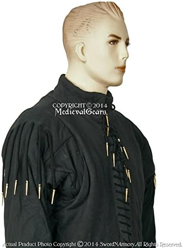Medieval Gears Medium Black 15 Century Arming Doublet Jacket Functional Gambeson SCA LARP