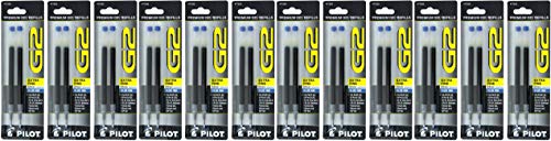 Pilot G2 Rollerball Gel Ink Pen Refill, Extra Fine Point, Blue Ink, 2 Count (Pack of 3) 4 Pack
