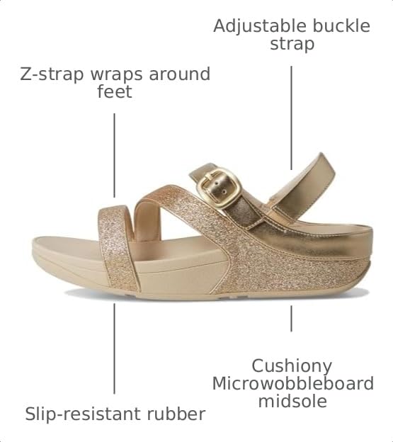 Image of FitFlop Women's Skinny II Glitterdust Pewter Z-Strap Sandals | Casual Sandals
