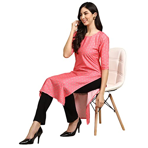 Image of Pinkmint Women's Crepe Floral Regular Kurta