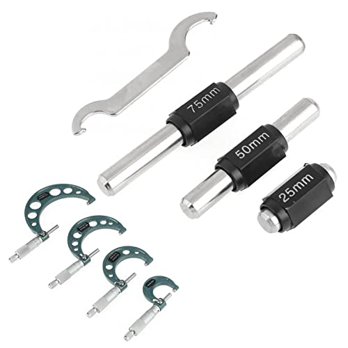 Ensemble de Micromètres de Précision pour Diamètre Extérieur, 4 Pièces, Jauge D'épaisseur 0-100mm, Pied à Coulisse, Micromètre Extérieur avec Boîte