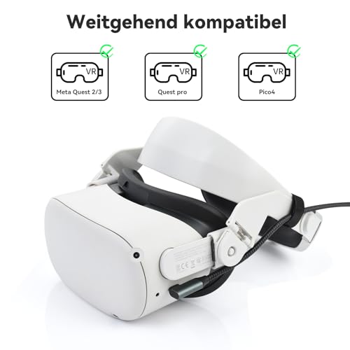 ELUTENG Kabel Link 5 m, kompatybilny z akcesoriami Meta/Oculus Quest 3/Quest 2/Quest Pro/Pico 4/PC Steam VR (ładowanie podczas gry), High Speed PC Transmisja danych, USB 3.0 do USB C