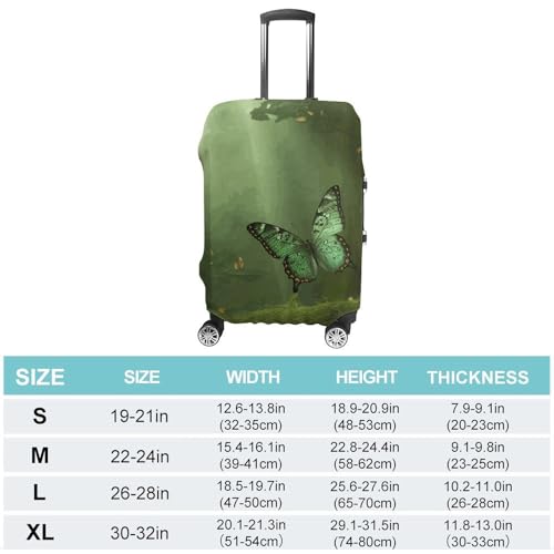 Green Forest Butterfly Luggage Cover Washable Elastic Suitcase Cover, Anti Scratch Personalized Suitcase Protectors, Fashion Baggage Covers For Travel2