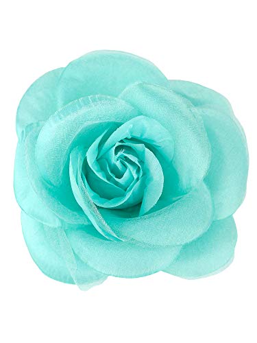 Image of Women's Multifunction Rose Flower Sheer Petal Brooch Pin Hair Tie Clip