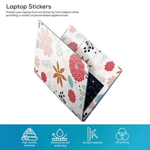 Image of Galaxsia Floral D7 Full Body Vinyl Laptop Skin /Sticker /Cover Upto 15.6 Inches Laptops Laminated-Removable-HD Quality Compatible for Hp-Dell-Sony-Lenovo-Asus etc.(15x10 Inches)