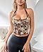Alivila.Y Fashion Womens Halter Sexy Overbust Corset Boned Renaissance Bustier Crop Tops 527-Coffee Daisy-XL