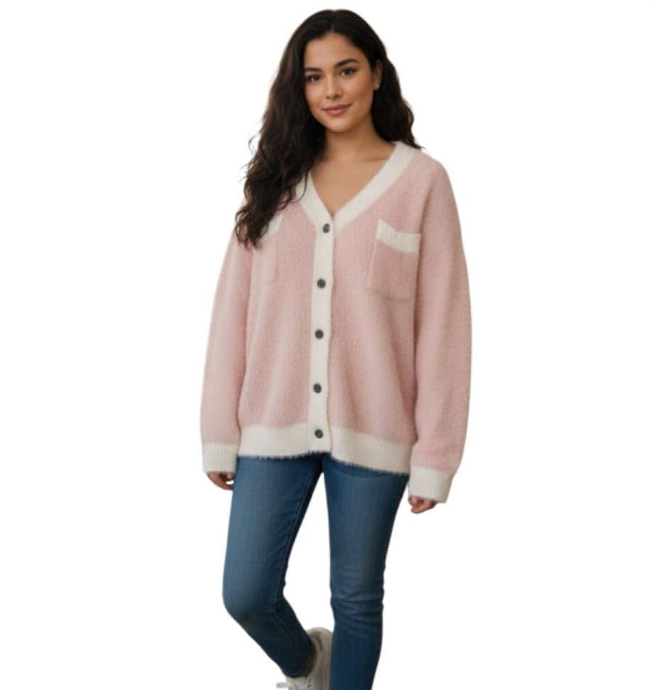 Women Single Piece Soft Knit Button Front Cardigan with V Neck Long Sleeves Winter Layering Wear Limited Availability One of One Boutique Garment for Women-image-10