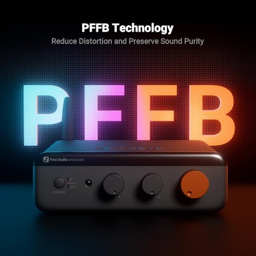 Image of Fosi Audio BT20A MAX Stereo Power Amplifier, 300W x 2 Hi-Fi Audio Amp with PFFB Technology, LDAC Bluetooth 6.0, Dual Independent Power Supply, Remote Control, Perfect for 2.1 Systems & Home Audio