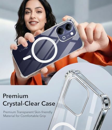 Image of Jkobi Shockproof Crystal-Clear Back Cover for Vivo Y05 4G | Vivo T5 Lite 5G (Magsafe Wireless Support | Drop & Camera Protection | Hard Polycarbonate)
