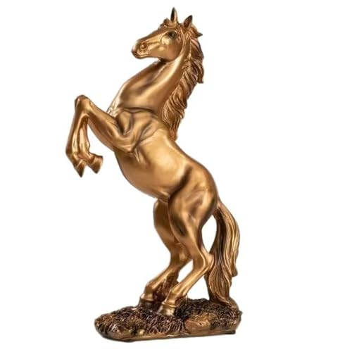 PIGPIGFLY Or Sculpture de Cheval Nœud Statue - Figurine Animale en Résine pour Decoration Maison, Statues Décoratives pour Déco Salon, Étagère et Bureau