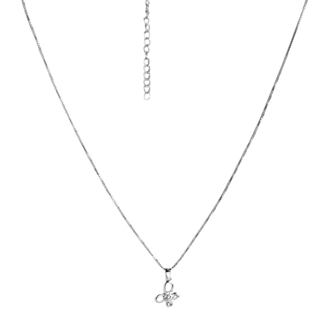 ZAVYA925 Sterling Silver Butterfly Cubic Zirconia Anti Tarnish Rhodium Plating Pendant Necklace | Gift for Women and Girls | With Certificate of Authenticity and 925 Hallmark