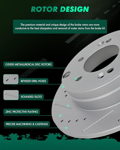 Image of Brake and Rotors Kits,SCITOO 4pcs Brake Rotors & 8pcs Ceramic Brake Pads