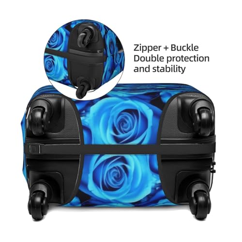 Blue Rose Print Luggage Suitcase Covers Elastic Washable Luggage Protector Luggage Covers For Suitcase4