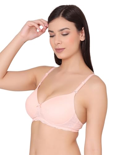 Image of Groversons Paris Beauty Women's Padded, Non-Wired, Multiway, T-Shirt Bra with lace (BR097)