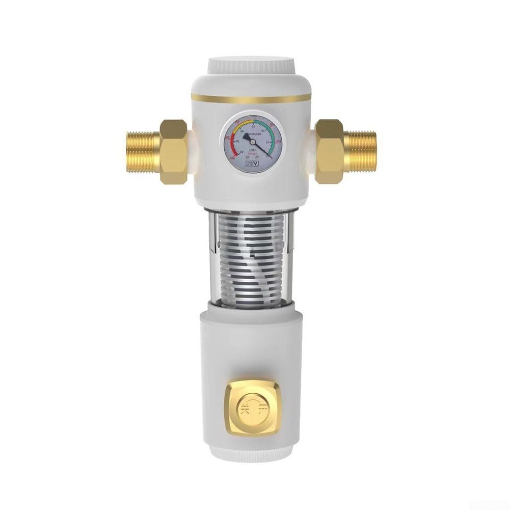 Filtro de retrolavado de agua con 304 tamiz de 40 finuras y rotación doble de 360° para instalaciones de agua domésticas para eliminar sedimentos y cal en blanco o negro (20/25PPR blanco)