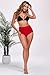 JOYBIK Women’s High Waisted Full Ruched Bikini Swim Bottoms Tummy Control Full Coverage Swimsuit Bottoms Red3 L
