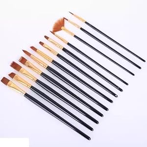 ECLET Art Brush Set for Artists, Painting Brushes Set of 12 Professional Round Pointed Tip Nylon Hair Artist Acrylic Paint Brush for Acrylic/Water Colour/Oil Painting Item 58