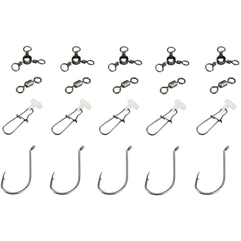 Last Cast Tackle Striped Bass Chumming/Chunking Combo W/Hook, Fishfinder, Barrel Swivel & 3-Way - 5pc Each #7000 Cover