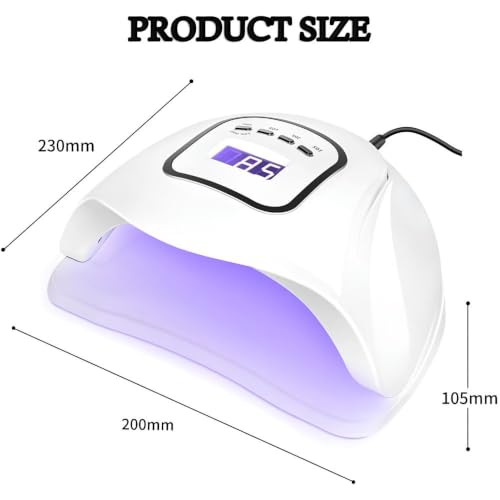 Image of THR3E STROKES Professional Intelligent LED Automatic Sensor LED UV Nail Dryer Nail Curing Nail Art Lamp Manicure Pedicure Tool Gel Based Nail Polish for All Kind of Nail Paints (150W X5)
