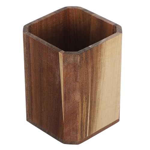 Mikinona Kitchen Counter Utensil Holder: Wooden Cooking Tool Holder Utensil Container Spoon Spatula Storage Organizer For Countertop