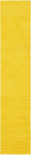 Unique Loom Solid Shag Runner Rug, 2'6" x 13'1"