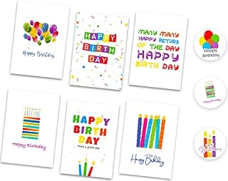 Giftinghouse Birthday Cards Multipack with Envelopes & stickers, Blank Ecofriendly Birthday cards for Women, Men, kids Happy Birthday Cards Design (24 Pack birthday cards)