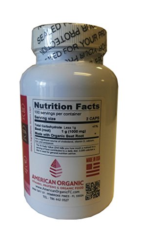 Raw Garden Beet Root Vegetarian Capsules (200 Ct) "Beta Vulgaris" With A High Nitrate Content. Non - Irradiated Non-Sulfites - Gluten Free. #TOP1