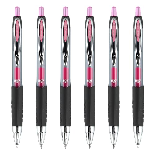 Image of uniball 207 Retractable Gel Pen, Medium Point (0.7mm), Pink Ink, 6 Pens
