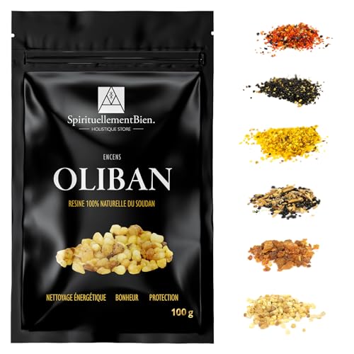 Encens Oliban résine 100% Naturel et Authentique en Grain 100 GR pour Fumigation Brule Parfum ou...