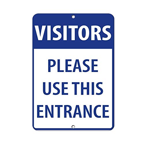 Warning Sign Visitors Please Use This Entrance Security Sign Business Sign 12X8 Inches Aluminum Metal Tin Sign