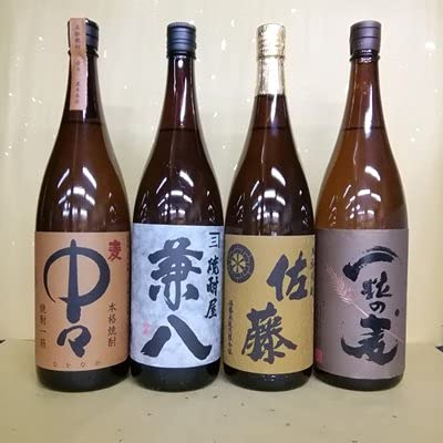 Amazon.co.jp: 焼酎 中々 兼八 佐藤 麦 一粒の麦 4本セット : 食品 