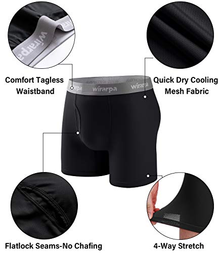 wirarpa Men's Mesh Breathable Boxer Briefs Cool Breeze Men's Underwear Open Fly 4 Pack4