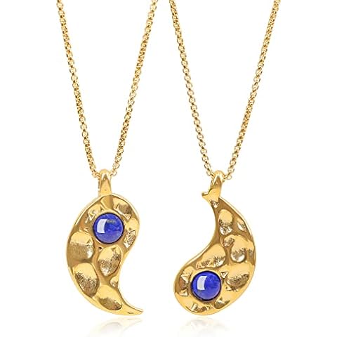 COAI Collares Yin Yang Chapado en Oro y Lapislázuli Cover