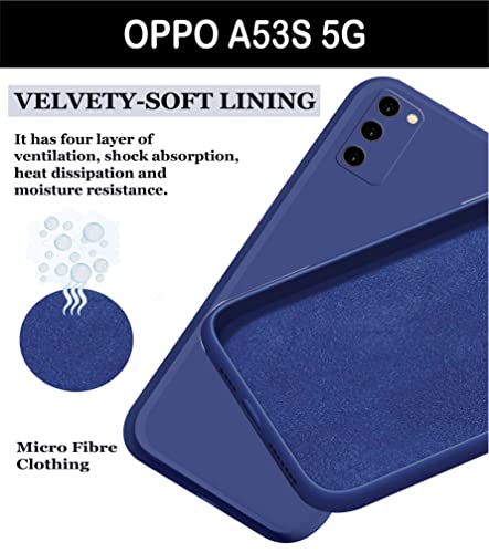 Image of A rtistque Liquid TPU Silicone Shockproof Flexible with Camera Protection Soft Back Cover Case for Oppo A53s 5G - Blue