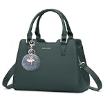 IGOLUMON Handbags for Women PU Leather Women's Top-Handle Bags Designer Handbags for Women Anti Theft Tote Bag with Pompom