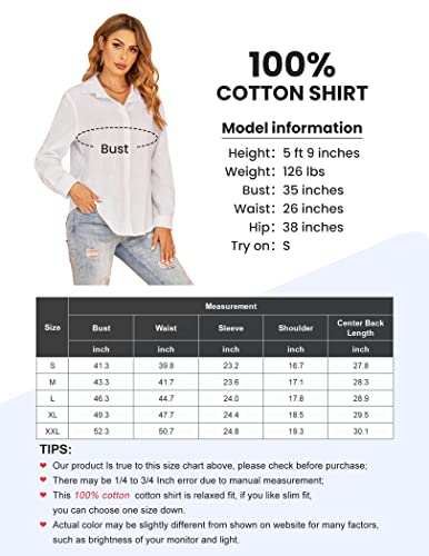 Hotouch Women's Cotton Linen Blouse Casual 3/4 Roll Sleeve Shirt Long Sleeve Button Down Shirts With Curved Hem (Girly Pink L) #TOP5