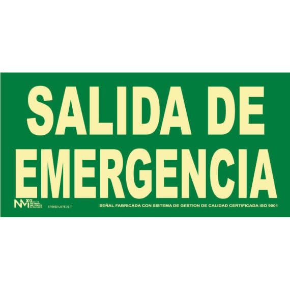 Señal "Salida de Emergencia" con capa luminiscente