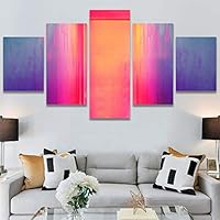 SIGNWIN 5 Panel Canvas Wall Art Abstract Colorful Hallway Industrial Lights Modern Artwork for Home Decorations Ready to Hang - 60